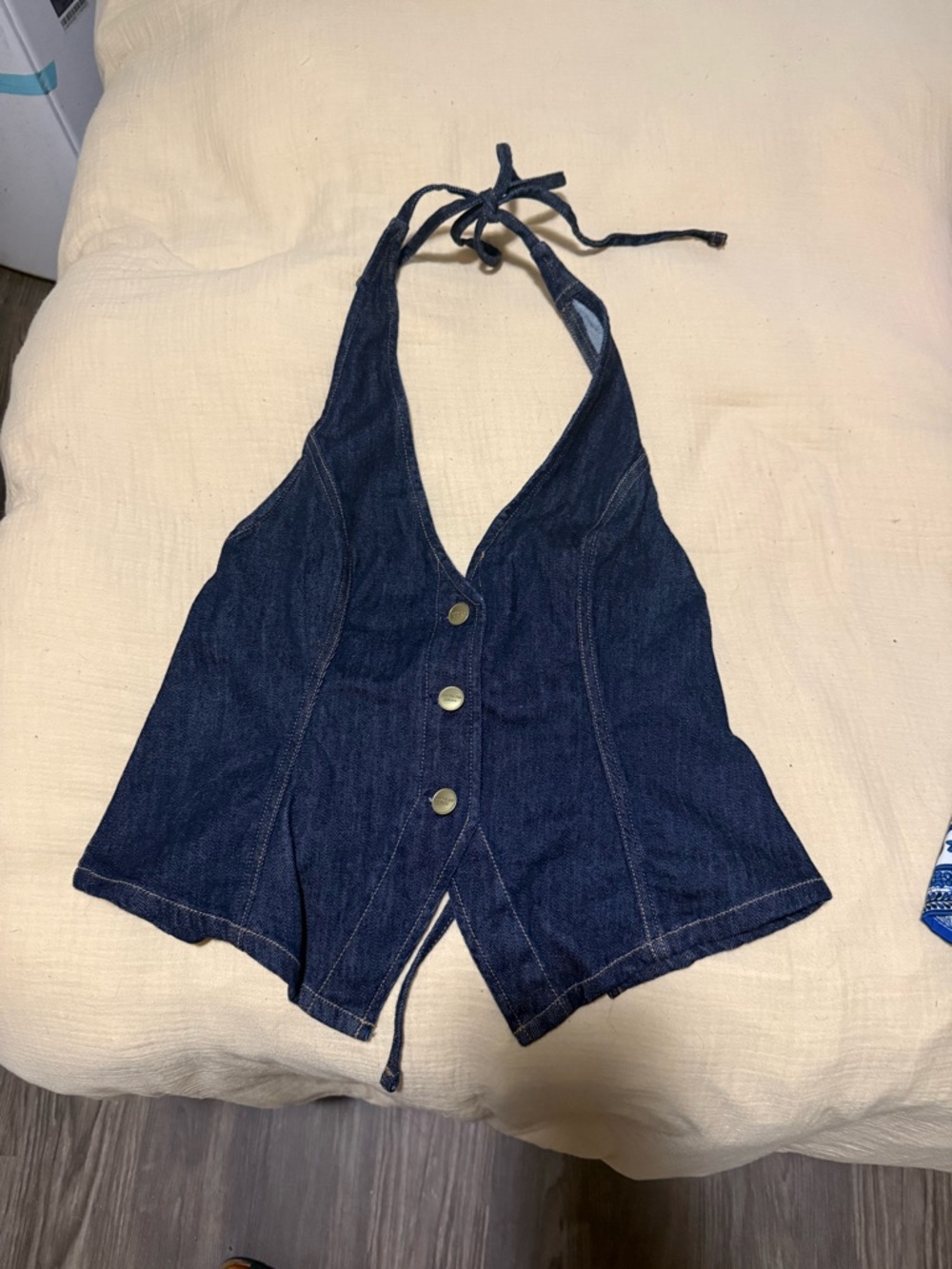 American Eagle Outfitters -  Dark Blue Denim-Style Top